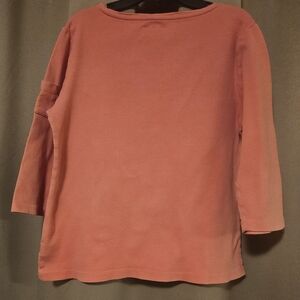 Coldwater Creek Warm Coral Long Sleeve Tee
